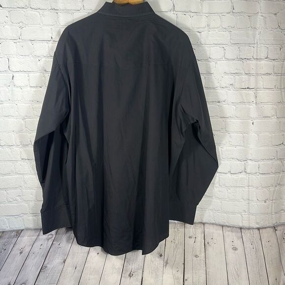 Ely Cattleman Tall Man Snap Long Sleeve Shirt Country Western size XXLT Black - Picture 4 of 8